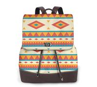 ZERAOKE Damen-Leder-Rucksack, Geldbörse, Indianer, luxuriöser PU-Leder-Laptop-Rucksack für Arbeit/Reisen, Diebstahlschutz, 39,6 cm (15,6 Zoll), stilvolle strapazierfähige Schultasche für