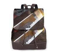 ZERAOKE Damen-Leder-Rucksack, Geldbörse, japanisches Samurai-Schwert, luxuriöser PU-Leder-Laptop-Rucksack für Arbeit/Reisen, Diebstahlschutz, 39,6 cm (15,6 Zoll), stilvolle strapazierfähige