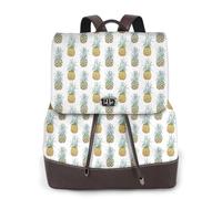 ZERAOKE Damen-Leder-Rucksack, Geldbörse, modische Ananas, luxuriöser PU-Leder-Laptop-Rucksack für Arbeit/Reisen, Diebstahlschutz, 39,6 cm (15,6 Zoll), stilvolle strapazierfähige Schultasche für