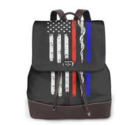 ZERAOKE Damen-Leder-Rucksack, Geldbörse, rote Streifen, USA-Flagge, luxuriöser Laptop-Rucksack für Arbeit/Reisen, Diebstahlschutz, 39,6 cm (15,6 Zoll), stilvolle strapazierfähige Schultasche für