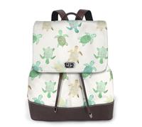 ZERAOKE Damen-Leder-Rucksack, Geldbörse, Schildkrötenschreiben, luxuriöser Laptop-Rucksack für Arbeit/Reisen, Diebstahlschutz, 39,6 cm (15,6 Zoll), stilvolle strapazierfähige Schultasche für