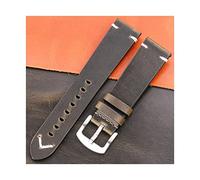 ZERAPH Ölwachs-Uhrenarmband aus echtem Leder, handgefertigtes Rindslederarmband für Damen und Herren, 18 mm, 20 mm, 22 mm, 24 mm, Schnellverschluss, Vintage-Gürtelzubehör (Bandfarbe: grüne Silberne