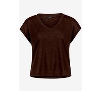 zero - Basic T-Shirt mit V-Ausschnitt braun - Gr. - 40