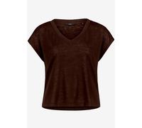 zero - Basic-T-Shirt mit V-Ausschnitt chocolate plum - Gr. - 40
