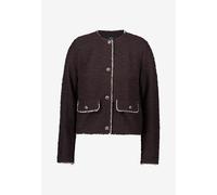 Jackenblazer ZERO "zero Damen Blazer Bouclè mit Knöpfen", Damen, Gr. 36, patch braunschwarz, Bouclu00e9, Obermaterial: 51% Polyester, 45% Baumwolle, 4% Polyacryl. Ärmelfutter: ohne Futter., Strukturmu
