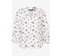 Zero Schlupfbluse Damen mit Print V-Ausschnitt Cream/Pink Größe 42