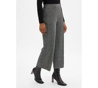 Stoffhose ZERO "zero Damen Jacquard-Hose weites Bein 26 Inch", Damen, Gr. 36, Normalgrößen, schwarz-weiß (schwarzcream), Obermaterial: 52% Polyester, 46% Viskose, 2% Elastan. Ärmelfutter: ohne Futter.