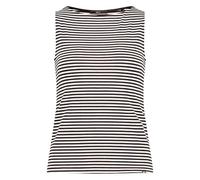 Tanktop ZERO "Damen Shirt mit U-Boot-Ausschnitt", Damen, Gr. 42, braun, weiß, Jersey, Obermaterial: 47% Modal, 47% Baumwolle, 6% Elasthan, Basic, figurbetont normal, U-Boot-Ausschnitt, Tops Tanktop, M