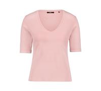 Kurzarmshirt ZERO "Damen Shirt mit V-Ausschnitt", Damen, Gr. 34, bridal rose, Obermaterial: 95% Baumwolle, 5% Elasthan, Basic, figurbetont normal, V-Ausschnitt, Shirts, Aufschlag / Krempel (72269930-3
