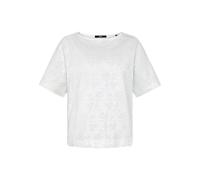 zero Damen Baumwoll-T-Shirt mit Stickerei 40, Cream/Cream