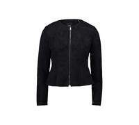 Jackenblazer ZERO "Damen Blazer Wildlederoptik", Damen, Gr. 42, grün (schwarz beauty), Stoff, Obermaterial: 95% Polyester (Recycled), 5% Elastan. Ärmelfutter: ohne Futter., aufgeraut, figurbetont norm