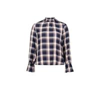 Klassische Bluse ZERO "Damen Bluse mit Rüschen", Damen, Gr. 44, dunkelblaubeige, Web, Obermaterial: 100% Viskose. Ärmelfutter: ohne Futter., durchscheinend, figurbetont normal, weit Bündchen mit Gummi