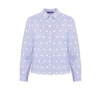 zero Damen Bluse mit Streifen und Stickerei 36, BlueWhite