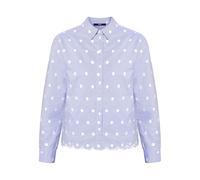 zero Damen Bluse mit Streifen und Stickerei 40, BlueWhite