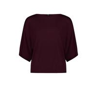 Kurzarmshirt ZERO "Damen mit Fledermausärmeln", Damen, Gr. M, rot (schwarz aubergine), Strick, Obermaterial: 55% Modal, 45% Polyacryl, loose fit normal, U-Boot-Ausschnitt, Shirts, Plain/ ohne Details 