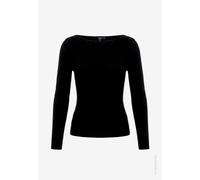 zero - Damen Feinstrickpullover mit Rüschen Black Beauty - Gr. - 42