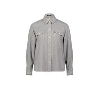 zero Damen Hemdbluse mit Hahnentrittmuster 34, BeigeBrown