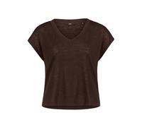 zero Damen Kurzarm-Shirt mit V-Ausschnitt 44, Chocolate Plum