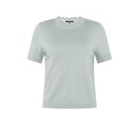 Kurzarmshirt ZERO "Damen mit Wellensaum", Damen, Gr. 40, silber blau, Obermaterial: 60% Viskose 40% Cotton, unifarben, figurbetont normal, Rundhals, eng Bündchen, Shirts, Material (35781632-40) silber