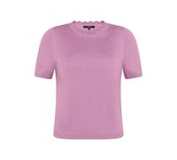 Zero Kurzarmshirt Damen mit Wellensaum Rundhals 60% Viskose/40% Cotton Gr. 42 Smoky Grape