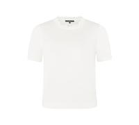 zero Damen Kurzarmpullover mit Wellensaum 38, Offwhite