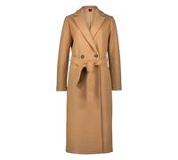 Wintermantel ZERO "zero Damen Mantel Wolloptik mit Bindegürtel", Damen, Gr. 36, cinnamon swirl, Stoff, Obermaterial: 100% Polyester. Ärmelfutter: ohne Futter., unifarben, casual, figurbetont normal, V