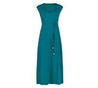 Maxikleid ZERO "Damen mit Gürtel", Damen, Gr. 38, Normalgrößen, blau (deep lagoon), Popeline, Obermaterial: 97% Baumwolle (organic), 3% Elasthan, A-Linie lang, V-Ausschnitt, Kleider Maxikleid, Materia