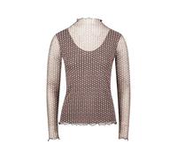 Kurzarmshirt ZERO "Damen mit grafischem Print", Damen, Gr. 42, creambraun, Obermaterial: 95% Polyester, 5% Elasthan, transparent, figurbetont normal, eng gewellter Abschluss, Shirts, Plain/ohne Detail