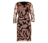 zero Damen Meshkleid mit Wasserfallausschnitt 42, BlackCamel