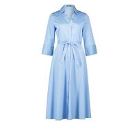 zero Damen Midikleid mit Bindegürtel 42, Classic BlueWhite