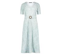 Midikleid ZERO "Damen mit Gürtel", Damen, Gr. 38, Normalgrößen, blau, cream, Obermaterial: 82% Polyester, 16% Viskose, 2% Elasthan, A-Linie lang, V-Ausschnitt, Kleider Midikleid, Material. (67595544-3