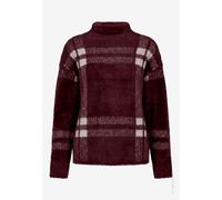 Strickpullover ZERO, Damen, Gr. 40, lila (braun, beige), Strick, Obermaterial: 65% Polyamid, 13% Polyester, 11% Baumwolle, 9% Polyacryl, 1% Wolle, 1% Elasthan, kariert, gerade hüftbedeckend, Rundhals,