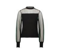 zero Damen Pullover mit transparenten Ärmeln 36, Black Beauty