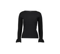 zero Damen Pullover mit Volants am Ärmel 36, Black Beauty