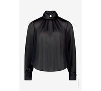 zero - Damen Satin-Bluse mit Crinkle-Effekt Black Beauty - Gr. - 36