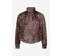 zero - Damen Satin-Bluse mit Punkten Brown - Gr. - 42