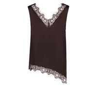 zero Damen Satin-Bluse mit Spitzeneinsatz