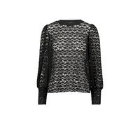 zero Damen Spitzenbluse mit Rundhalsausschnitt 36, Black Beauty
