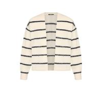 zero Damen Strickjacke mit Streifen offener Style S, Patch Cream/Dark Blue