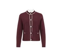 zero Damen Strickjacke mit Ziertaschen 38, Patch Dark Red/Cream