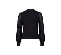Strickpullover ZERO "Damen mit Spitzenärmeln", Damen, Gr. 34, schwarz (schwarz beauty), Strick, Obermaterial: 72% Viskose, 28% Polyester. Füllung:, unifarben, figurbetont normal, weit Bündchen, Pullov