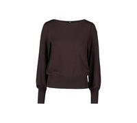 Strickpullover ZERO "Damen langarm", Damen, Gr. 44, chocolate plum, Strick, Obermaterial: 80% Viskose, 20% Polyester. Füllung:, unifarben, Basic, figurumspielend normal, U-Boot-Ausschnitt, weit Bündch