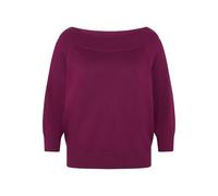Strickpullover ZERO "Damen mit Carmenausschnitt", Damen, Gr. 34, magenta lila, Obermaterial: 60% Viskose, 40% Baumwolle, unifarben, figurbetont normal, Carmenausschnitt, Bündchen, Pullover Strickpullo