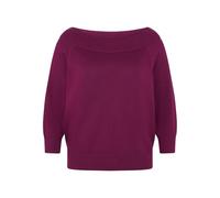 Zero Strickpullover Damen – Carmenausschnitt – 60% Viskose/40% Baumwolle – Magenta Lila – Gr. 34