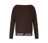 Strickpullover ZERO, Damen, Gr. 42, braun (chocolate plum), Strick, Obermaterial: 60% Baumwolle, 40% Polyacryl, unifarben, sehr bequem hüftbedeckend, U-Boot-Ausschnitt, Bündchen, Pullover Strickpullov