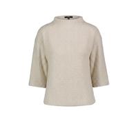 Sweatshirt ZERO "Damen mit 3/4 Arm", Damen, Gr. 42, beige, cream, Plüsch, Obermaterial: 50% Polyamid, 48% Polyester, 2% Elasthan. Füllung:, figurumspielend hüftbedeckend, eng, Sweatshirts Sweatshirt, 