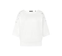Sweatshirt ZERO "Damen mit Lochmuster", Damen, Gr. 42, patch cream, cream, Steppware, Obermaterial: 22% Polyester, 78% Baumwolle, bedruckt, figurumspielend normal, U-Boot-Ausschnitt, weit Bündchen, Sw