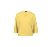 Sweatshirt ZERO "zero Damen Sweatshirt mit Strukturmuster", Damen, Gr. 44, gelb (oil gelb), Sweatware, Obermaterial: 52% Polyester, 45% Baumwolle, 3% Elastan. Ärmelfutter: ohne Futter., gemustert, cas