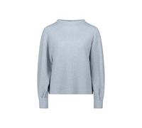 Sweatshirt ZERO "Damen Sweatshirt strukturiert Stehkragen", Damen, Gr. 42, light blau melange, Sweatware, Obermaterial: 95% Polyester, 5% Elastan. Ärmelfutter: ohne Futter., gemustert, figurumspielend