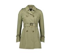 Trenchcoat ZERO "zero Trenchcoat mit Bindegürtel", Damen, Gr. 34, grün (pale khaki), Web, Obermaterial: 100% Polyester. Ärmelfutter: ohne Futter., clean, casual, figurbetont normal, Langarm eng, Mänte